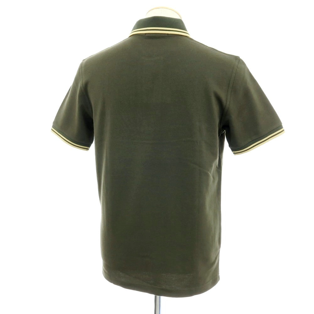 【中古】【未使用】フレッドペリー FRED PERRY コットン 鹿の子 半袖ポロシャツ オリーブ【サイズ38】【 状態ランクS 】【 メンズ 】