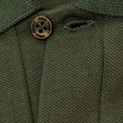 【中古】【未使用】フレッドペリー FRED PERRY コットン 鹿の子 半袖ポロシャツ オリーブ【サイズ38】【 状態ランクS 】【 メンズ 】