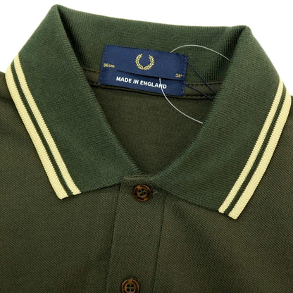【中古】【未使用】フレッドペリー FRED PERRY コットン 鹿の子 半袖ポロシャツ オリーブ【サイズ38】【 状態ランクS 】【 メンズ 】