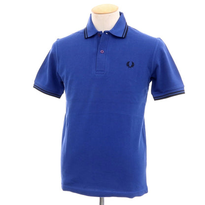 【中古】【未使用】フレッドペリー FRED PERRY コットン 鹿の子 半袖ポロシャツ ブルー【サイズ36】【 状態ランクS 】【 メンズ 】