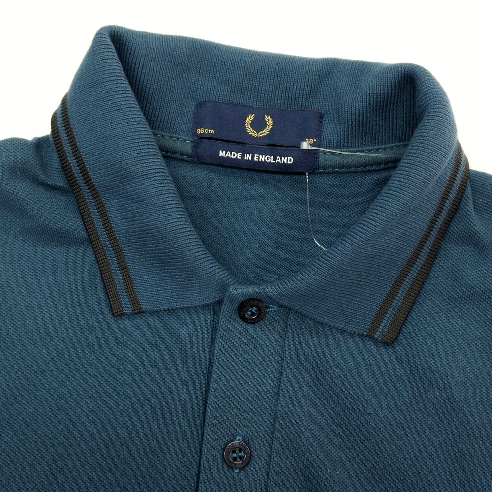 【SALE30%OFF/返品不可】【中古】フレッドペリー FRED PERRY コットン 鹿の子 半袖ポロシャツ ダークブルーグリーン系【 サイズ38 】【 状態ランクB 】【 メンズ 】