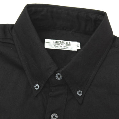 【中古】【未使用】ヴィンテージイーエル VINTAGE.E.L コットン オックスフォード ボタンダウン 半袖シャツ ブラック【サイズM】【 状態ランクS 】【 メンズ 】