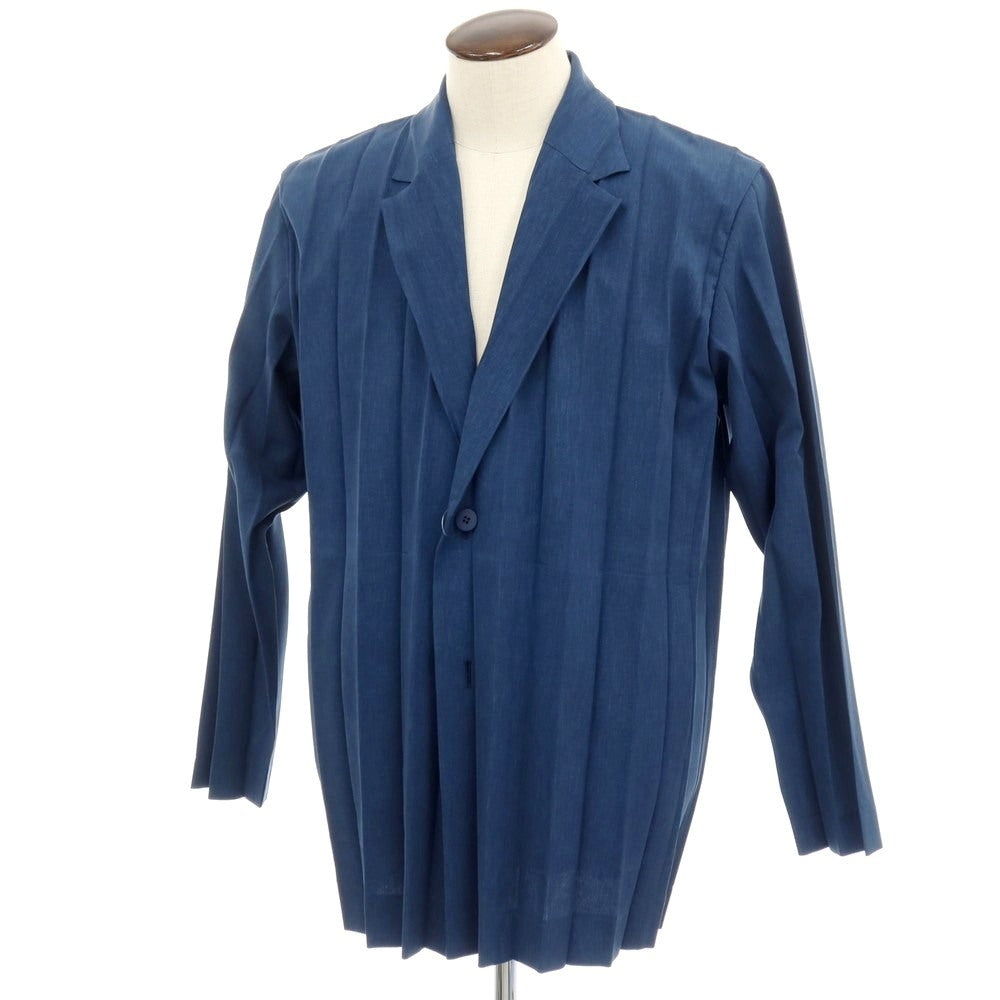 【中古】オム プリッセ イッセイミヤケ HOMME PLISSE ISSEY MIYAKE 2026年春夏 アコーディオンプリーツ加工 2B カジュアルジャケット ネイビー【サイズ表記なし（L位）】【 状態ランクA 】【 メンズ 】