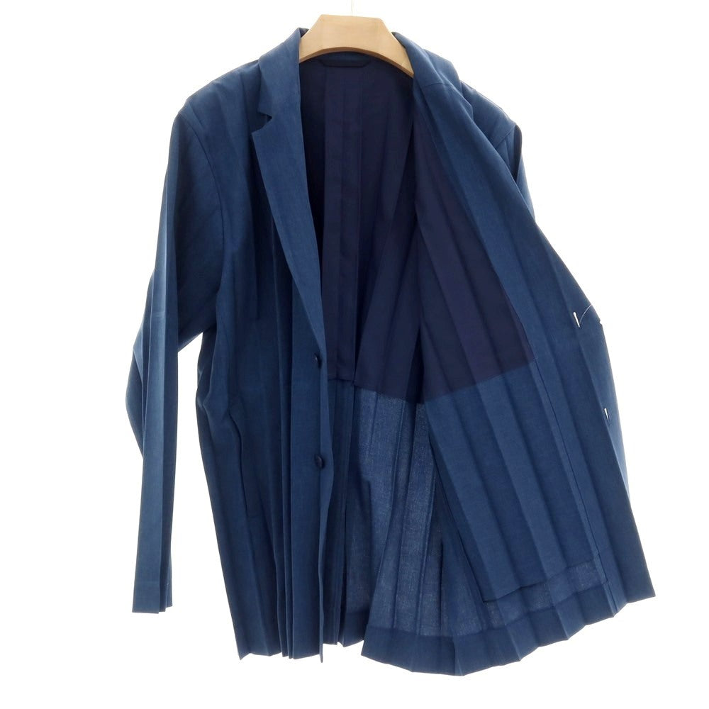 【中古】オム プリッセ イッセイミヤケ HOMME PLISSE ISSEY MIYAKE 2026年春夏 アコーディオンプリーツ加工 2B カジュアルジャケット ネイビー【サイズ表記なし（L位）】【 状態ランクA 】【 メンズ 】