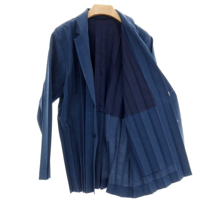【中古】オム プリッセ イッセイミヤケ HOMME PLISSE ISSEY MIYAKE 2026年春夏 アコーディオンプリーツ加工 2B カジュアルジャケット ネイビー【サイズ表記なし（L位）】【 状態ランクA 】【 メンズ 】