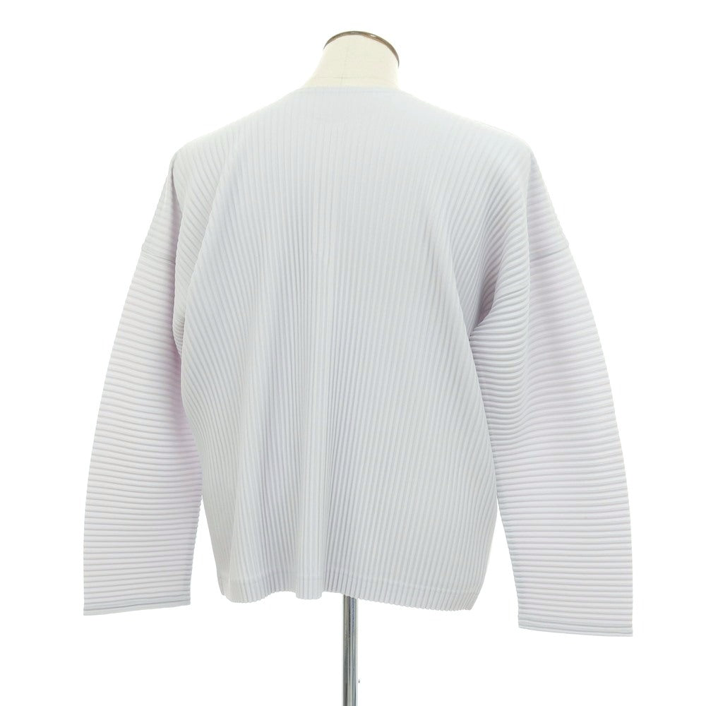 【中古】オム プリッセ イッセイミヤケ HOMME PLISSE ISSEY MIYAKE 2026年春夏 プリーツ ヘンリーネック 長袖カットソー ライトグレー【サイズ表記なし（L位）】【 状態ランクB 】【 メンズ 】