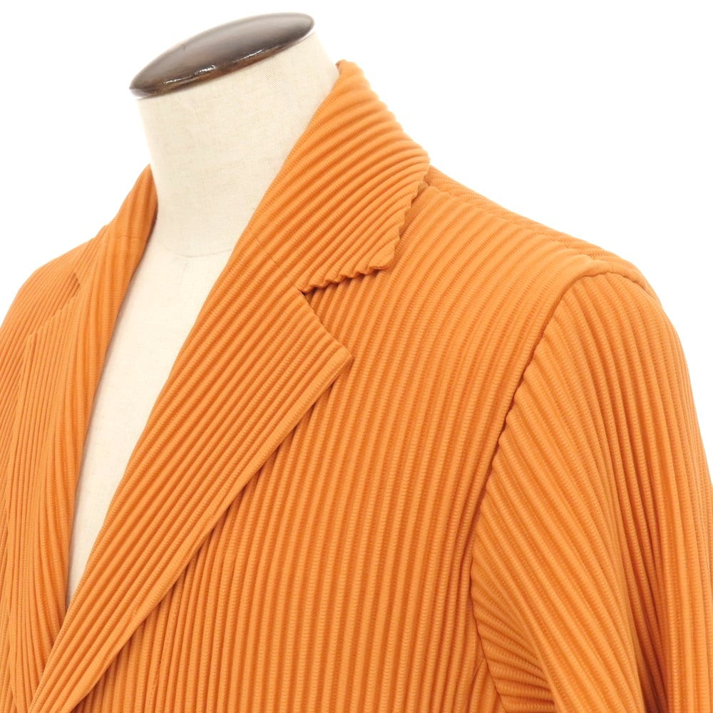 【中古】オム プリッセ イッセイミヤケ HOMME PLISSE ISSEY MIYAKE 2026年春夏 プリーツ加工 チェスターフィールドコート オレンジ【サイズ表記なし（L位）】【 状態ランクA 】【 メンズ 】