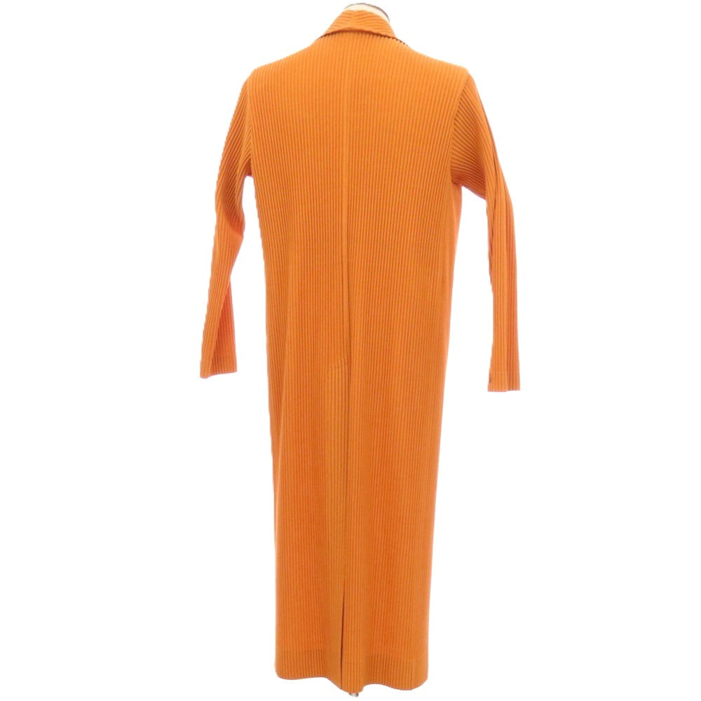 【中古】オム プリッセ イッセイミヤケ HOMME PLISSE ISSEY MIYAKE 2026年春夏 プリーツ加工 チェスターフィールドコート オレンジ【サイズ表記なし（L位）】【 状態ランクA 】【 メンズ 】