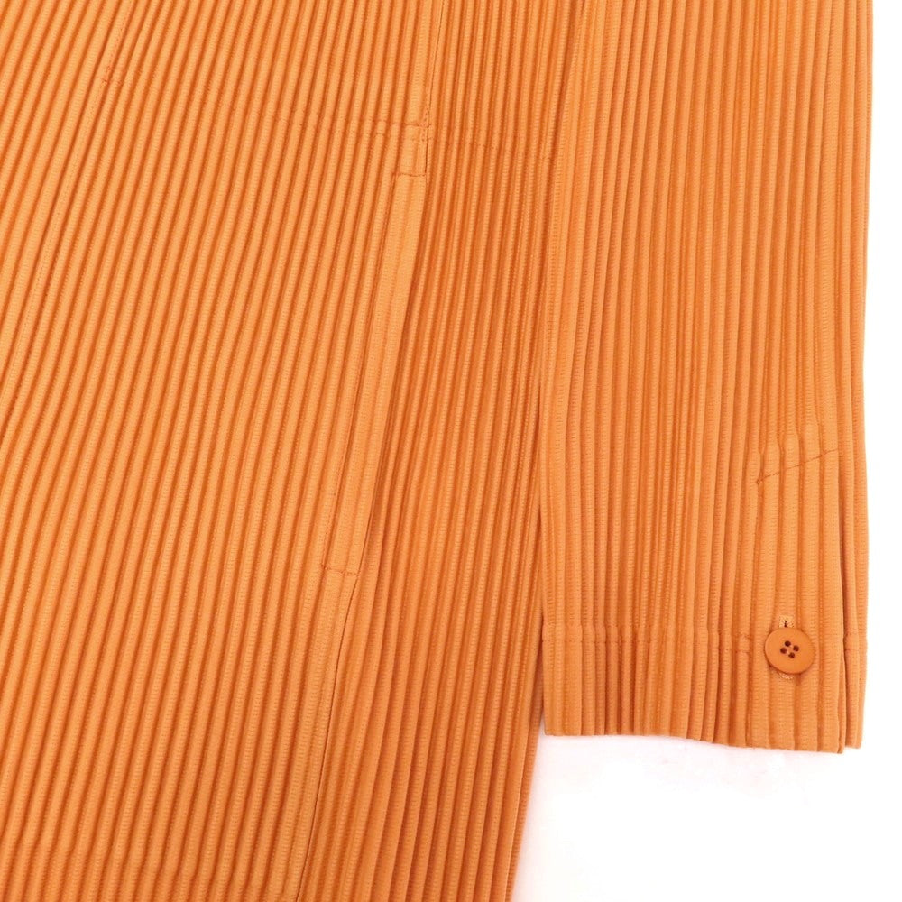 【中古】オム プリッセ イッセイミヤケ HOMME PLISSE ISSEY MIYAKE 2026年春夏 プリーツ加工 チェスターフィールドコート オレンジ【サイズ表記なし（L位）】【 状態ランクA 】【 メンズ 】