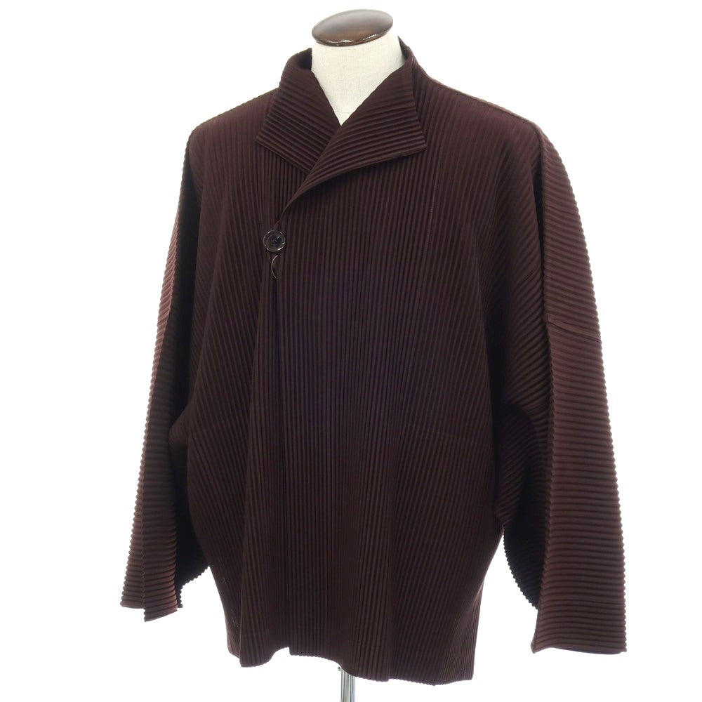 【中古】オム プリッセ イッセイミヤケ HOMME PLISSE ISSEY MIYAKE 2026年春夏 ポリエステル系 プリーツ ブルゾン ブラウン【サイズ表記なし（L位）】【 状態ランクA 】【 メンズ 】