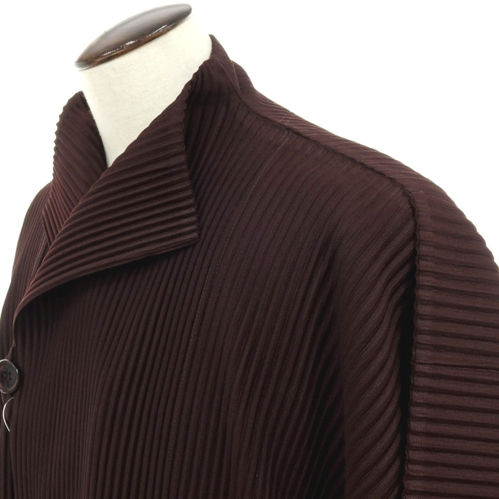 【中古】オム プリッセ イッセイミヤケ HOMME PLISSE ISSEY MIYAKE 2026年春夏 ポリエステル系 プリーツ ブルゾン ブラウン【サイズ表記なし（L位）】【 状態ランクA 】【 メンズ 】