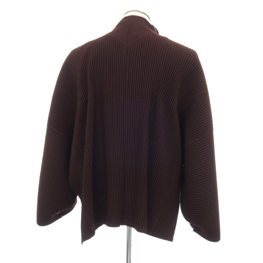 【中古】オム プリッセ イッセイミヤケ HOMME PLISSE ISSEY MIYAKE 2026年春夏 ポリエステル系 プリーツ ブルゾン ブラウン【サイズ表記なし（L位）】【 状態ランクA 】【 メンズ 】