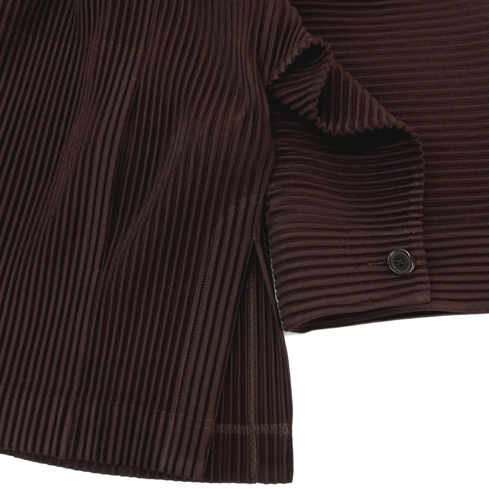 【中古】オム プリッセ イッセイミヤケ HOMME PLISSE ISSEY MIYAKE 2026年春夏 ポリエステル系 プリーツ ブルゾン ブラウン【サイズ表記なし（L位）】【 状態ランクA 】【 メンズ 】