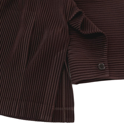 【中古】オム プリッセ イッセイミヤケ HOMME PLISSE ISSEY MIYAKE 2026年春夏 ポリエステル系 プリーツ ブルゾン ブラウン【サイズ表記なし（L位）】【 状態ランクA 】【 メンズ 】