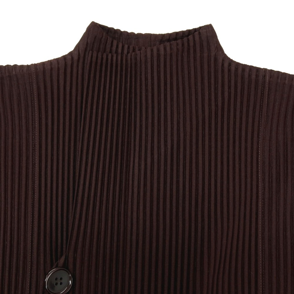 【中古】オム プリッセ イッセイミヤケ HOMME PLISSE ISSEY MIYAKE 2026年春夏 ポリエステル系 プリーツ ブルゾン ブラウン【サイズ表記なし（L位）】【 状態ランクA 】【 メンズ 】