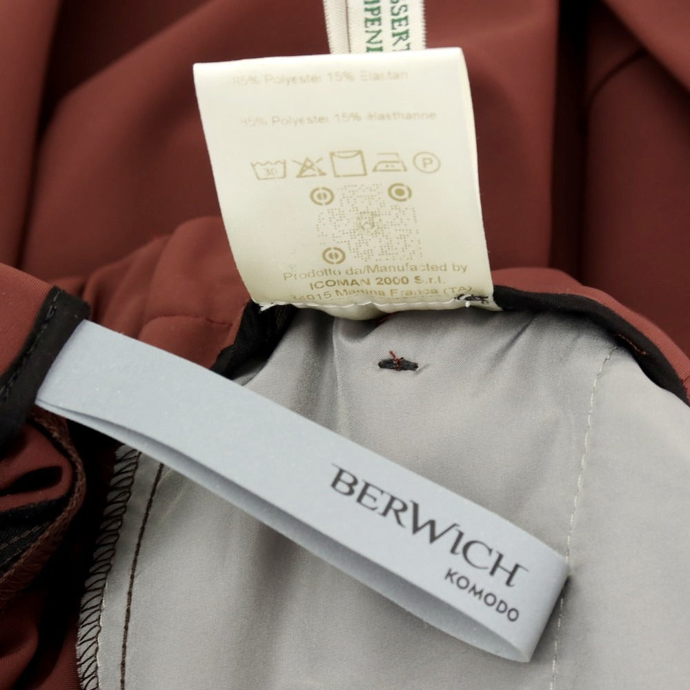 【中古】ベルウィッチ BERWICH ストレッチ ポリエステル イージースラックスパンツ バーガンディ【サイズ50】【 状態ランクB 】【 メンズ 】