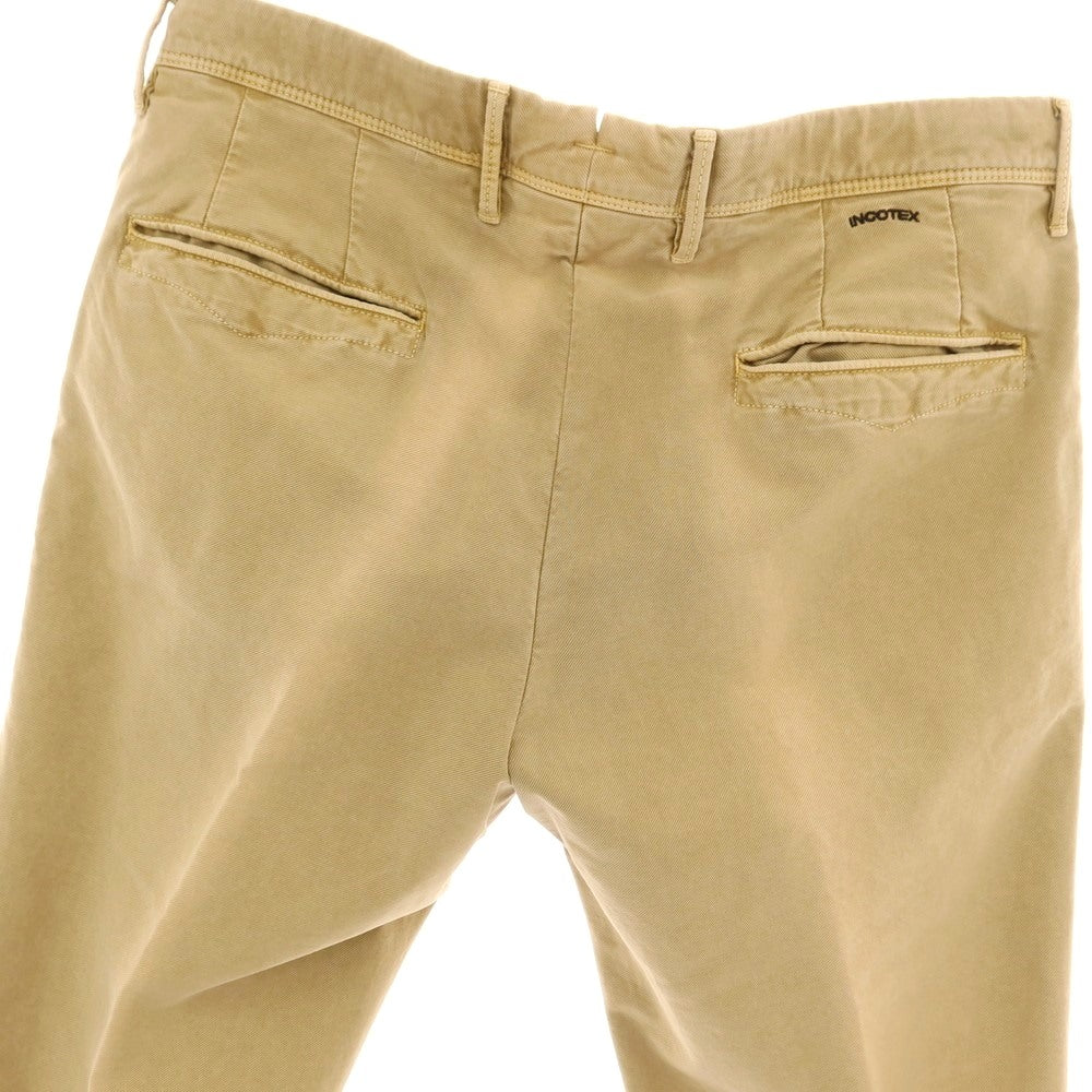【中古】インコテックス スラックス INCOTEX SLACKS ガーメントダイ ストレッチ コットン カジュアルスラックスパンツ ベージュ【サイズ34】【 状態ランクD 】【 メンズ 】