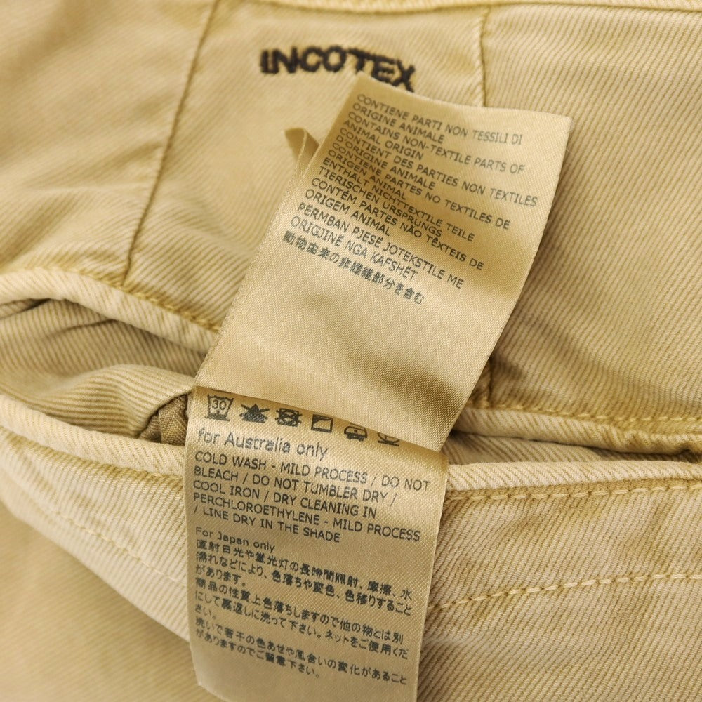 【中古】インコテックス スラックス INCOTEX SLACKS ガーメントダイ ストレッチ コットン カジュアルスラックスパンツ ベージュ【サイズ34】【 状態ランクD 】【 メンズ 】
