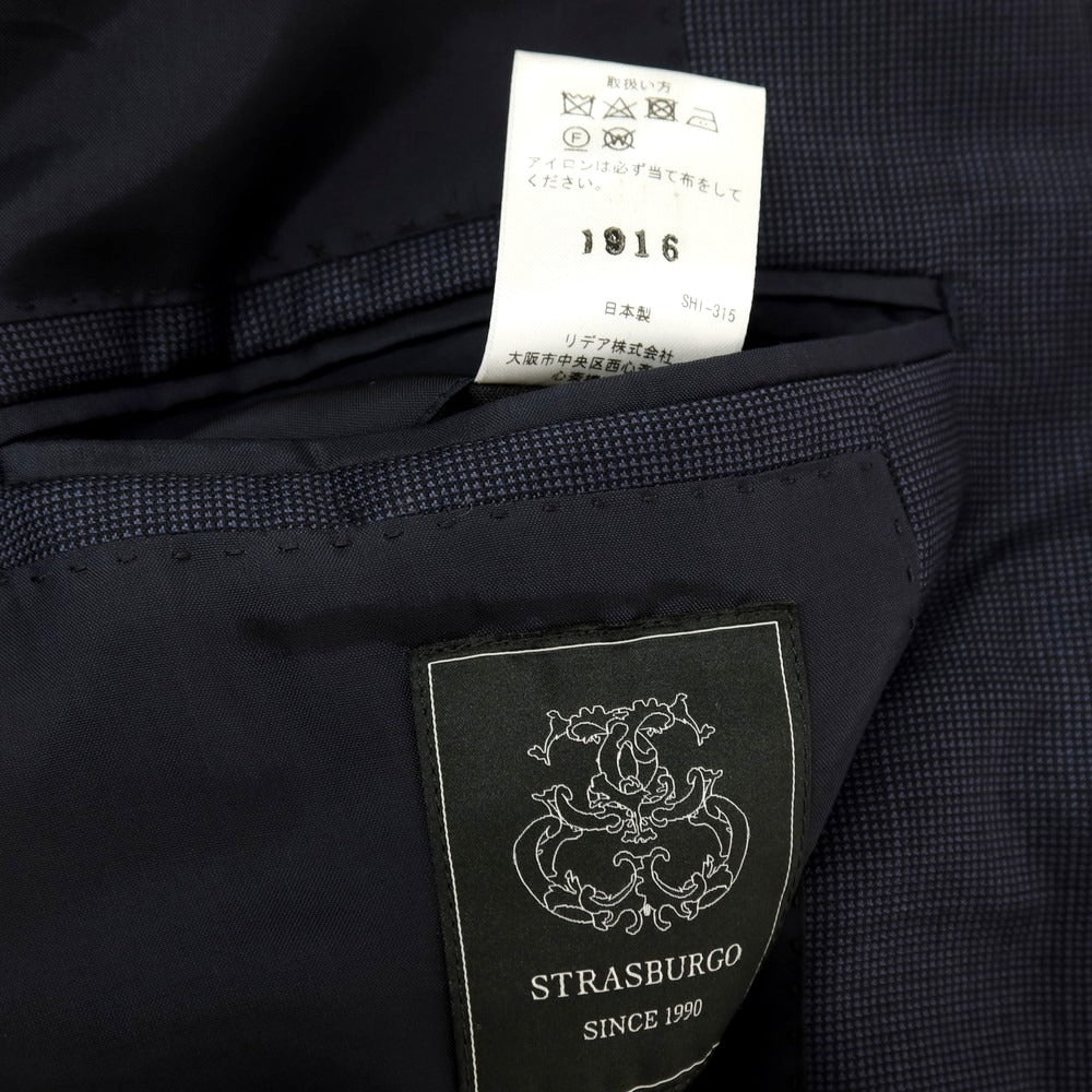 【中古】ストラスブルゴ STRASBURGO ウール 3つボタンスーツ ネイビー【サイズ44】【 状態ランクB 】【 メンズ 】