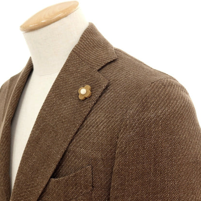 【中古】ラルディーニ LARDINI リネンコットン 3B テーラードジャケット ブラウン【サイズ42】【 状態ランクC 】【 メンズ 】