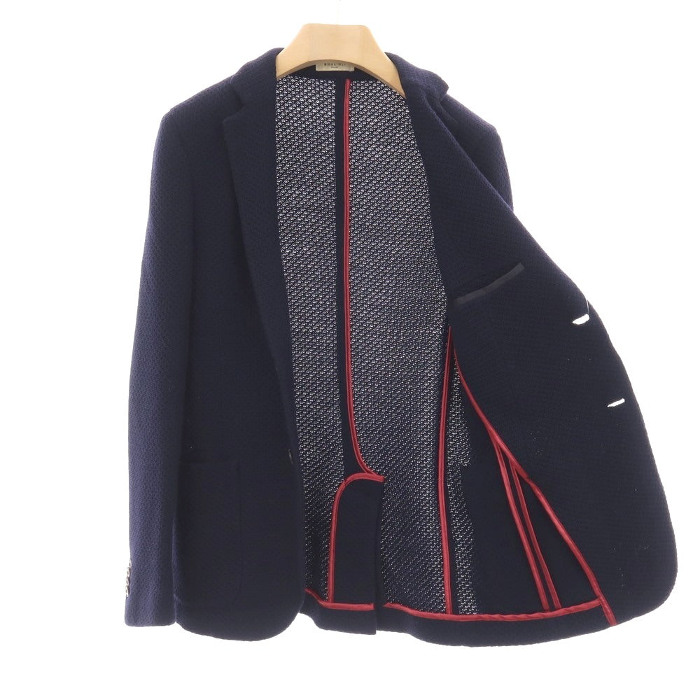 【中古】ボリオリ BOGLIOLI CASATI ウール 2B ニットジャケット ネイビー【サイズ46】【 状態ランクB 】【 メンズ 】