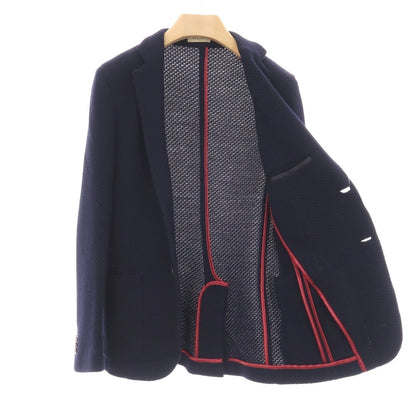 【中古】ボリオリ BOGLIOLI CASATI ウール 2B ニットジャケット ネイビー【サイズ46】【 状態ランクB 】【 メンズ 】