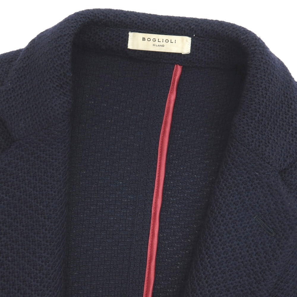 【中古】ボリオリ BOGLIOLI CASATI ウール 2B ニットジャケット ネイビー【サイズ46】【 状態ランクB 】【 メンズ 】