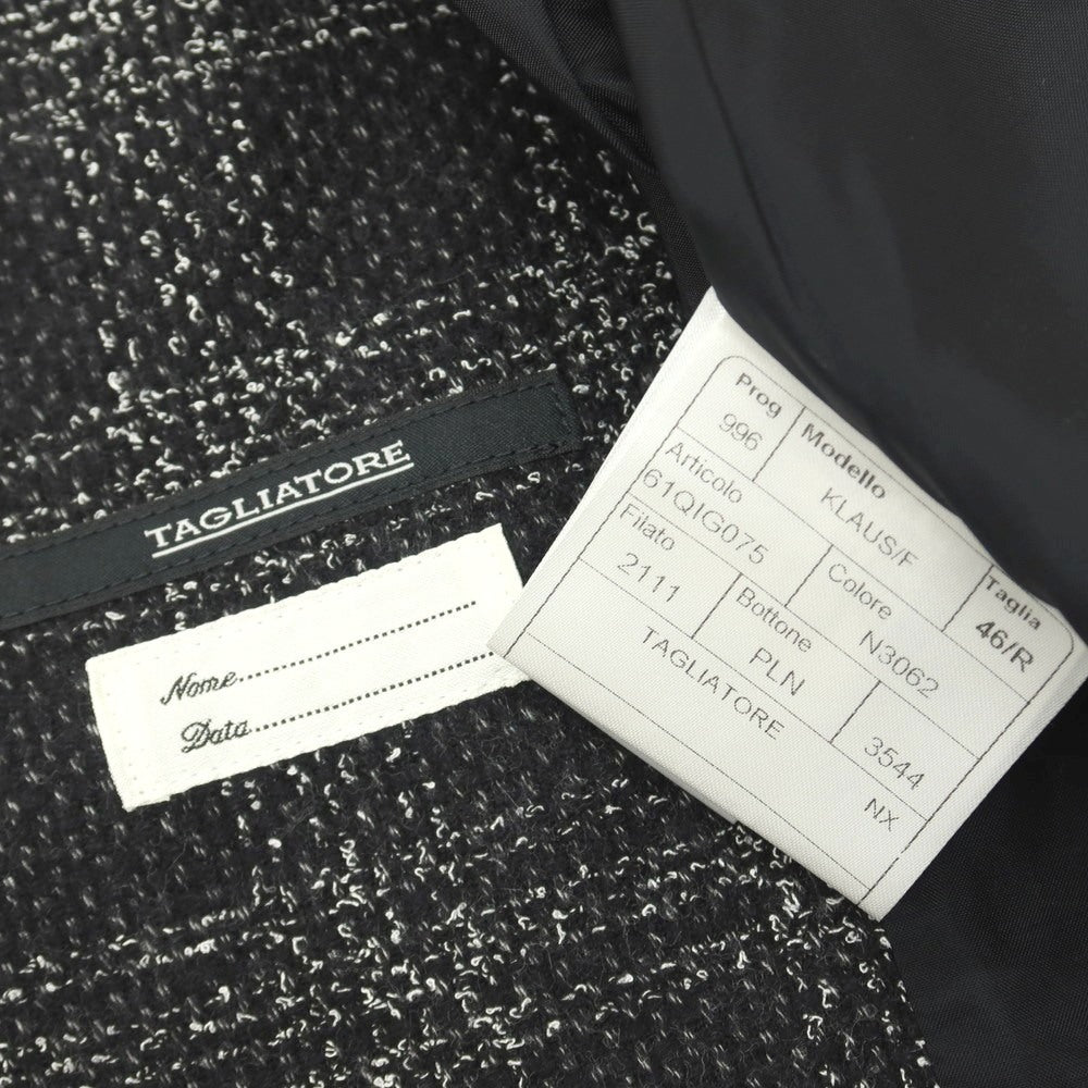 【中古】タリアトーレ TAGLIATORE ウールコットン チェック ダブル8B ドレス系ジレ ベスト ブラックxホワイト【サイズ46/R】【 状態ランクB 】【 メンズ 】
