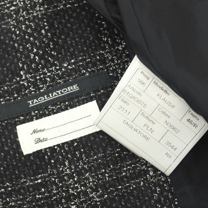 【中古】タリアトーレ TAGLIATORE ウールコットン チェック ダブル8B ドレス系ジレ ベスト ブラックxホワイト【サイズ46/R】【 状態ランクB 】【 メンズ 】