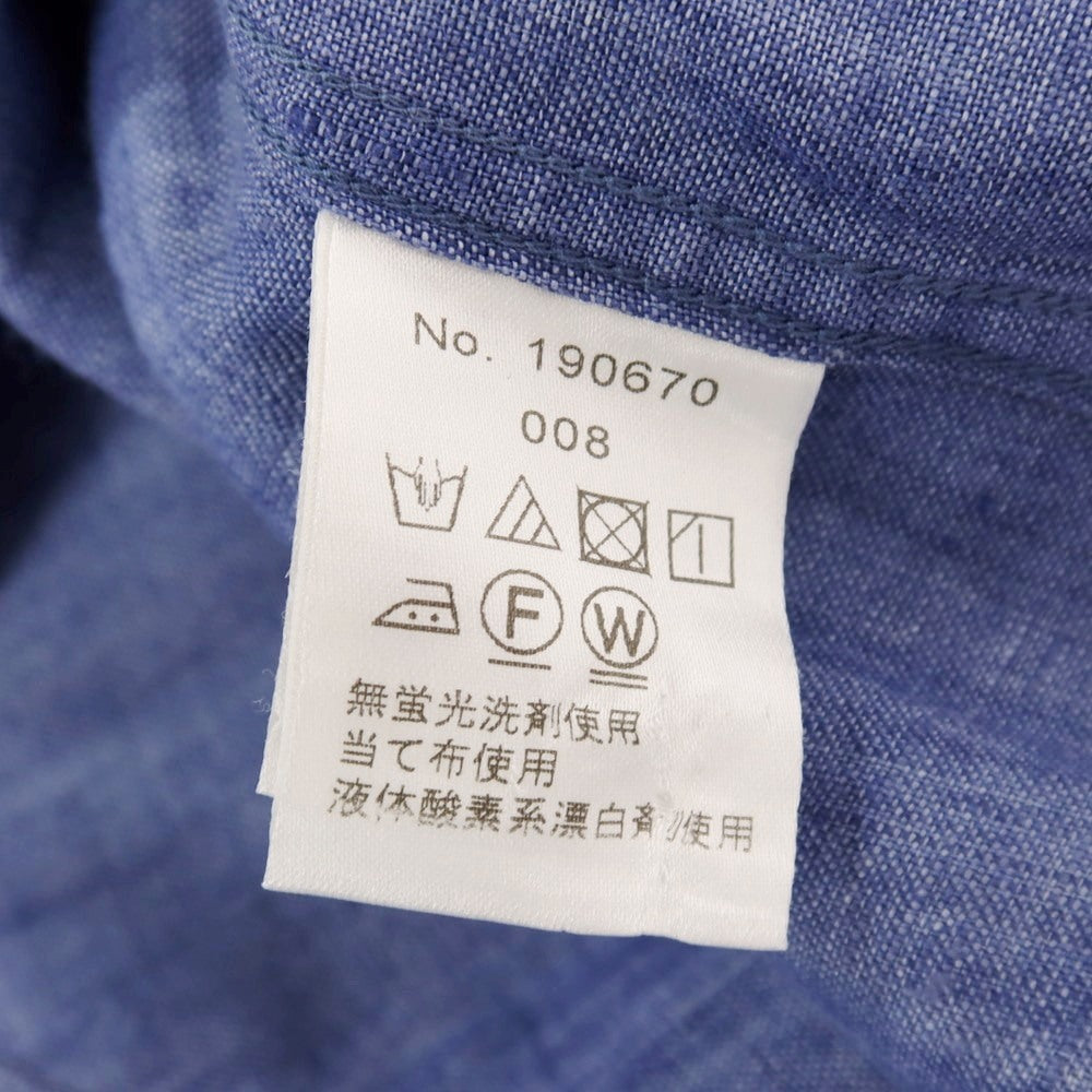 【中古】ガリポリカミチェリア GALLIPOLI camiceria fuego リネン ホリゾンタルカラー カジュアルシャツ ブルー【サイズ46】【 状態ランクC 】【 メンズ 】