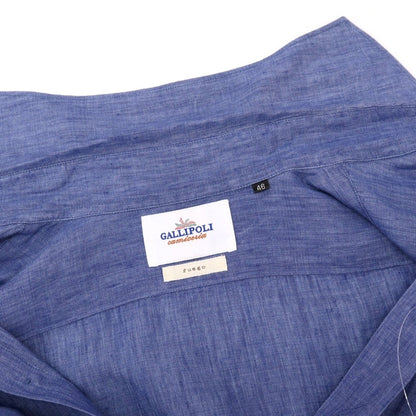 【中古】ガリポリカミチェリア GALLIPOLI camiceria fuego リネン ホリゾンタルカラー カジュアルシャツ ブルー【サイズ46】【 状態ランクC 】【 メンズ 】