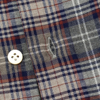 【中古】ボリエッロ BORRIELLO コットンウール チェック ワイドカラー カジュアルシャツ グレーxグレージュ【サイズ38】【 状態ランクB 】【 メンズ 】