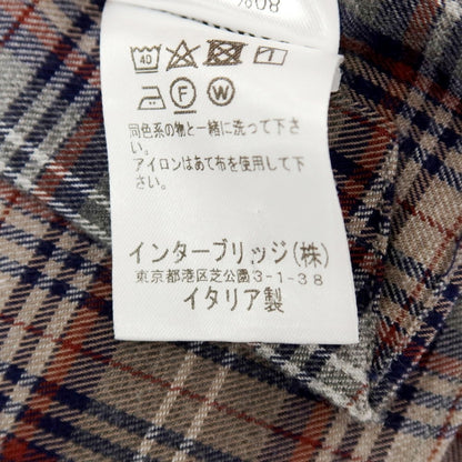 【中古】ボリエッロ BORRIELLO コットンウール チェック ワイドカラー カジュアルシャツ グレーxグレージュ【サイズ38】【 状態ランクB 】【 メンズ 】