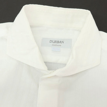 【中古】ダーバン D’URBAN ombrare コットン系 ジャカード ストライプ ホリゾンタルカラー ドレスシャツ ホワイト【サイズ40】【 状態ランクC 】【 メンズ 】