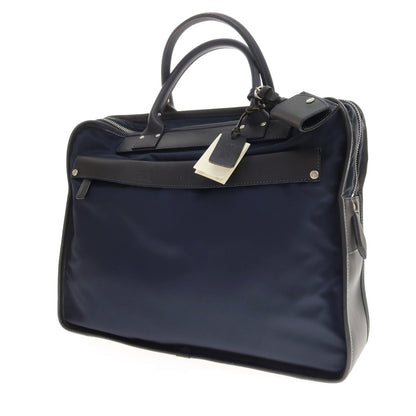 【中古】【未使用】フェリージ Felisi 8637/2 ナイロン レザー ブリーフケース ネイビーxブラック【 状態ランクS 】【 メンズ 】