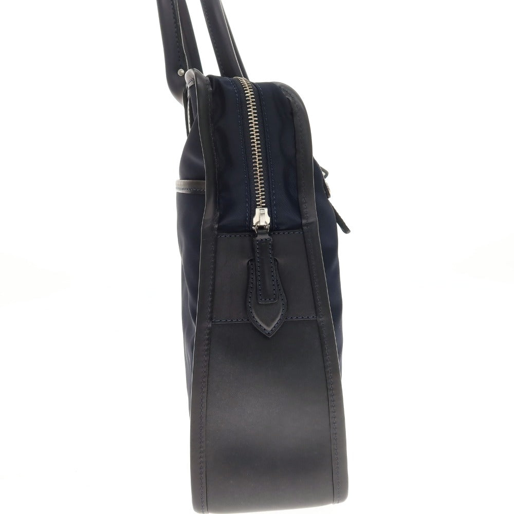 【中古】【未使用】フェリージ Felisi 8637/2 ナイロン レザー ブリーフケース ネイビーxブラック【 状態ランクS 】【 メンズ 】