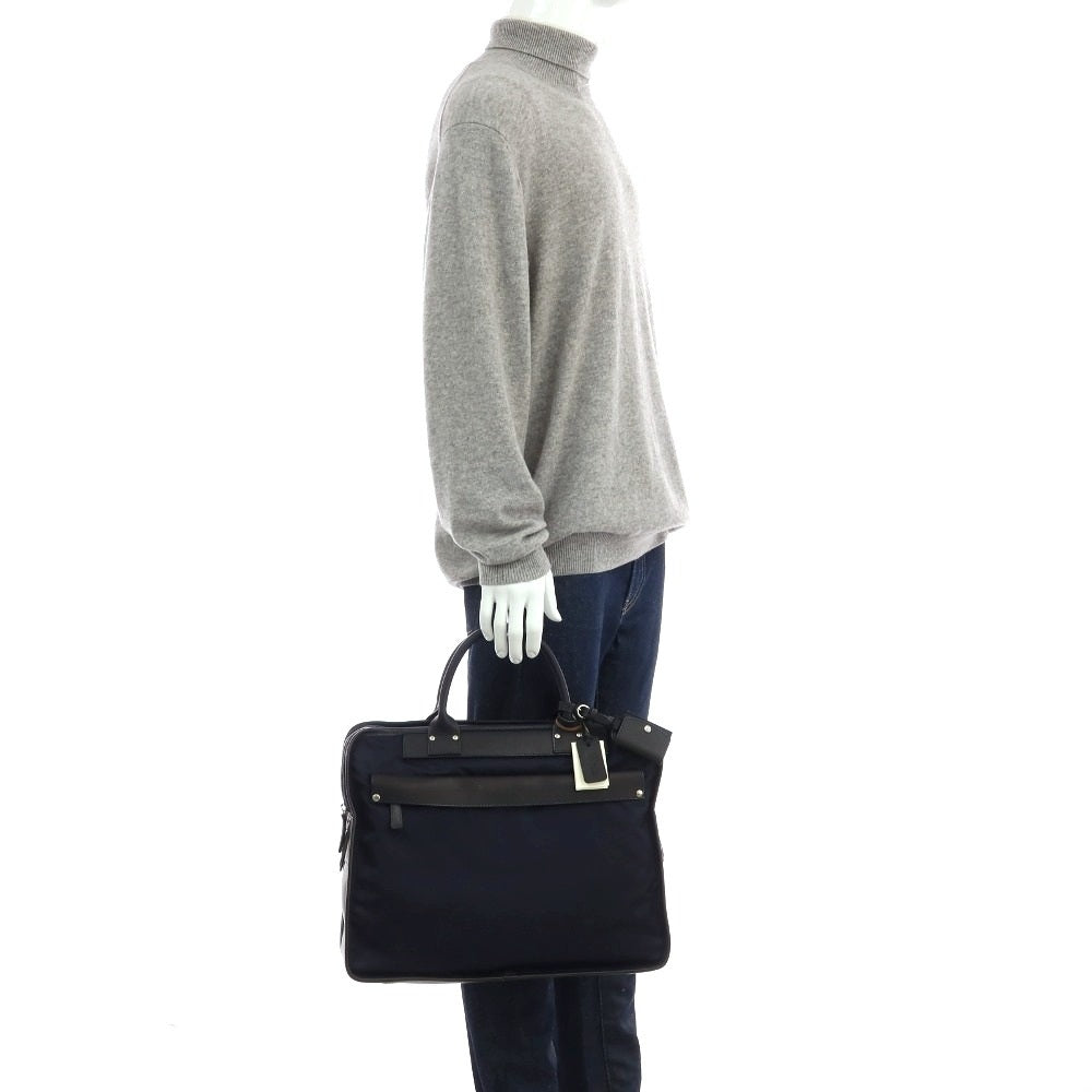【中古】【未使用】フェリージ Felisi 8637/2 ナイロン レザー ブリーフケース ネイビーxブラック【 状態ランクS 】【 メンズ 】