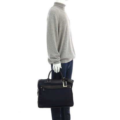 【中古】【未使用】フェリージ Felisi 8637/2 ナイロン レザー ブリーフケース ネイビーxブラック【 状態ランクS 】【 メンズ 】
