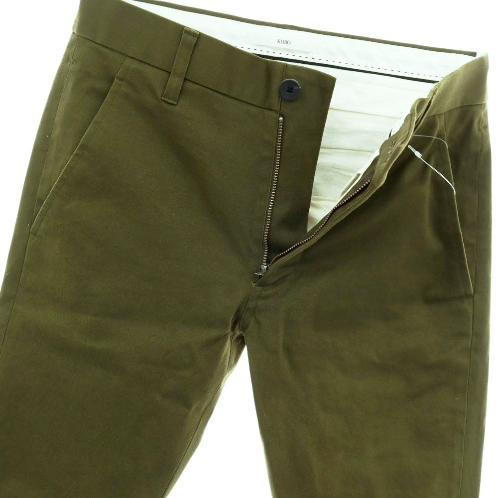 【中古】クロ KURO ストレッチ コットン チノパンツ オリーブ【サイズ28】【 状態ランクB 】【 メンズ 】