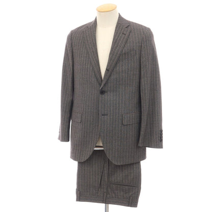 【中古】ダーバン D’URBAN ウール ヘリンボーン ストライプ 3つボタンスーツ グレーxレッド【サイズ90A4】【 状態ランクB 】【 メンズ 】