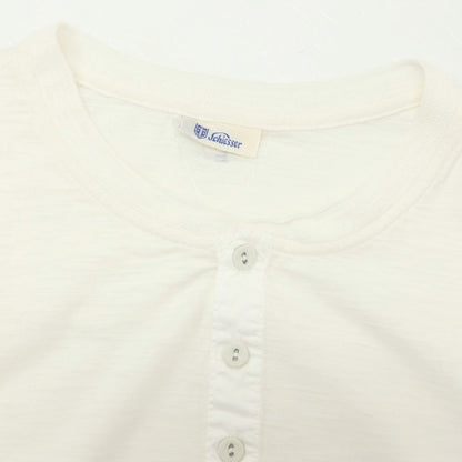 【中古】シーサー Schiesser コットン ヘンリーネック 長袖Ｔシャツ ホワイト【サイズ4/S】【 状態ランクB 】【 メンズ 】