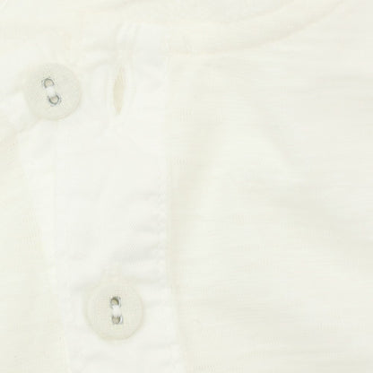 【中古】シーサー Schiesser コットン ヘンリーネック 長袖Ｔシャツ ホワイト【サイズ4/S】【 状態ランクB 】【 メンズ 】