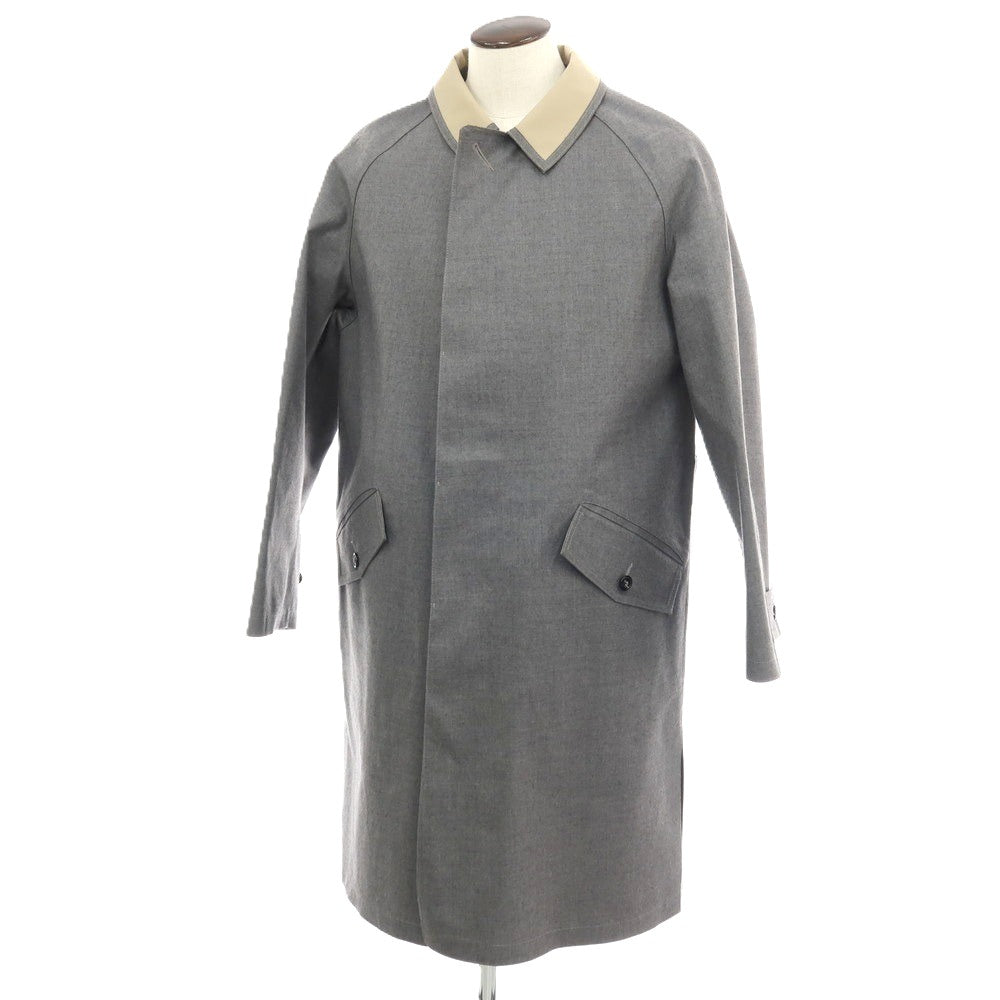 【中古】【未使用】マルタンマルジェラテン Martin Margiela 10 × MACKINTOSH ウール ゴム引き ステンカラーコート グレーxベージュ【サイズ52】【 状態ランクS 】【 メンズ 】