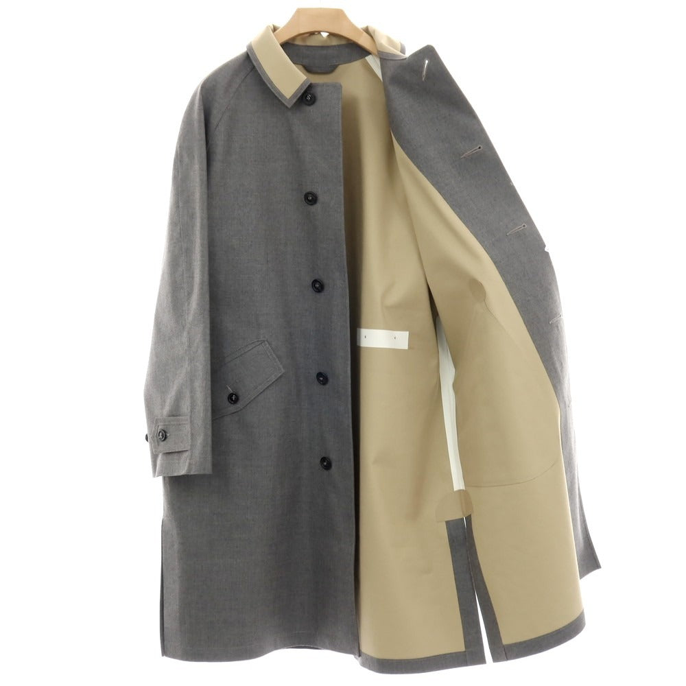 【中古】【未使用】マルタンマルジェラテン Martin Margiela 10 × MACKINTOSH ウール ゴム引き ステンカラーコート グレーxベージュ【サイズ52】【 状態ランクS 】【 メンズ 】
