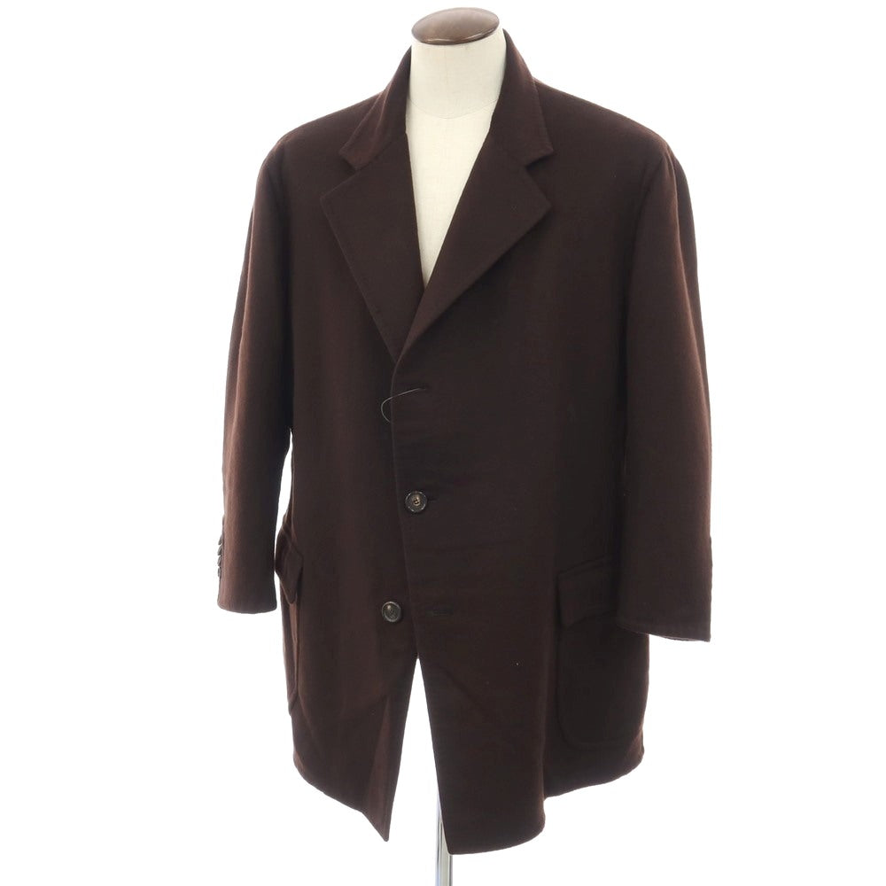 【中古】チェーザレ アットリーニ Cesare Attolini カシミヤ チェスターフィールドコート ブラウン【サイズ表記なし（56位)】【 状態ランクA 】【 メンズ 】