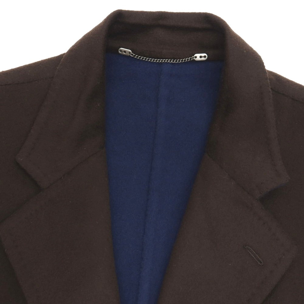 【中古】チェーザレ アットリーニ Cesare Attolini カシミヤ チェスターフィールドコート ブラウン【サイズ表記なし（56位)】【 状態ランクA 】【 メンズ 】