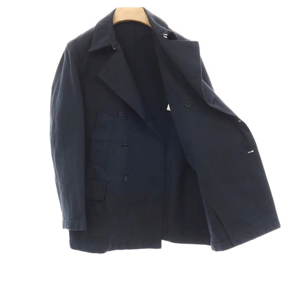 【中古】ラム HLAM ツイル コットンリネン ピーコート ネイビー【サイズM】【 状態ランクC 】【 メンズ 】