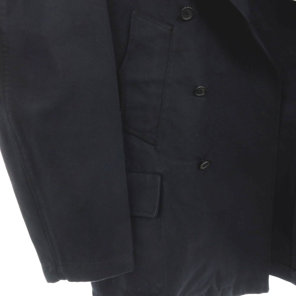 中古】ラム HLAM ツイル コットンリネン ピーコート ネイビー【サイズM