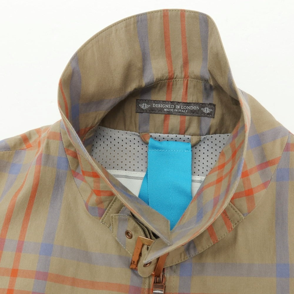 【中古】ジョン ブルトビー JOHN BOULTBEE コットン チェック CYCLING GARMENTS フィールドコート グレージュxオレンジ【サイズL】【 状態ランクB 】【 メンズ 】