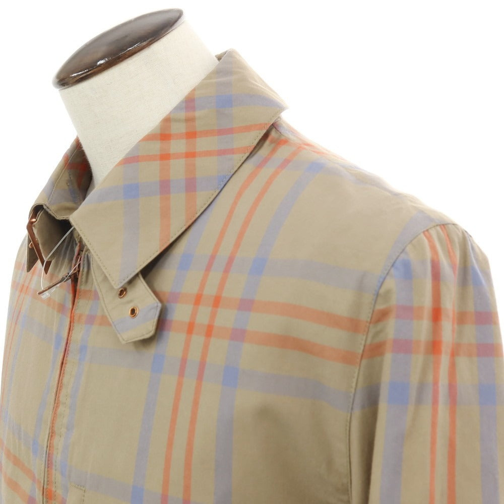 【中古】ジョン ブルトビー JOHN BOULTBEE コットン チェック CYCLING GARMENTS フィールドコート グレージュxオレンジ【サイズL】【 状態ランクB 】【 メンズ 】